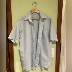 Christian Dior Button Down Short Sleeve Mens Collard Top Medium